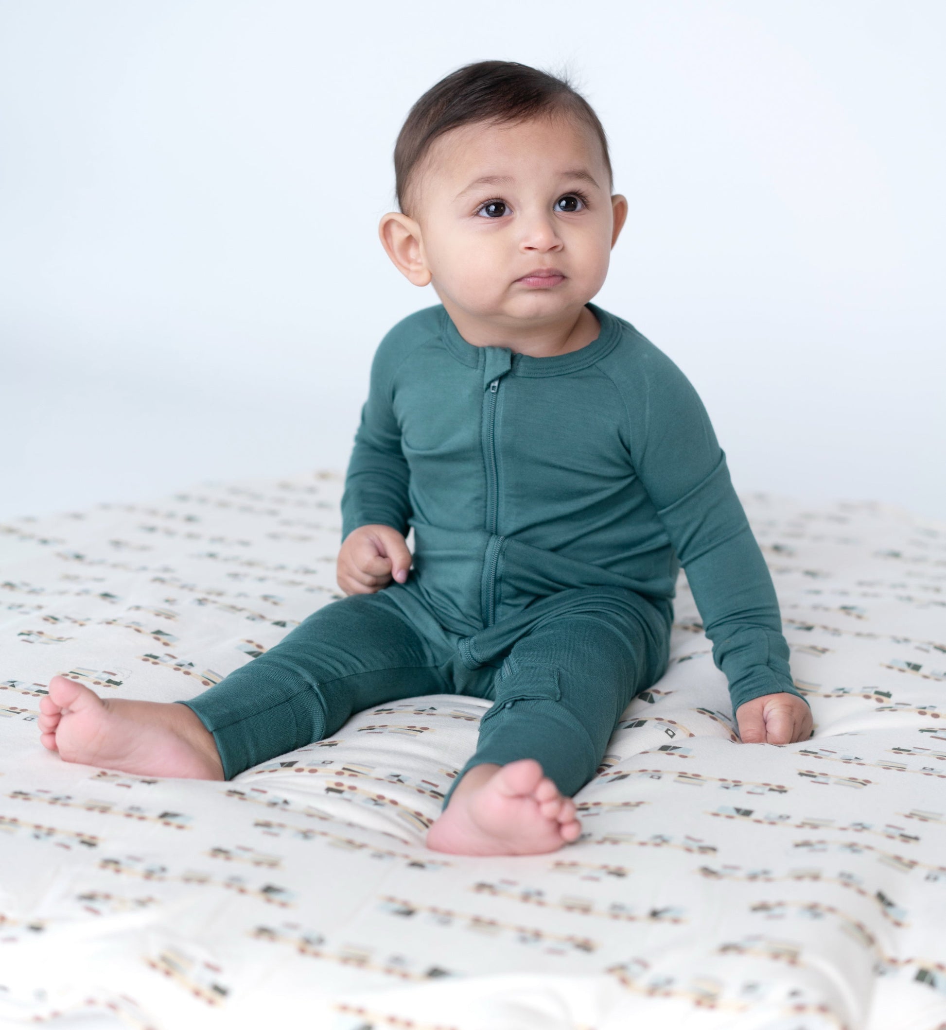 baby two way zipper romper pine