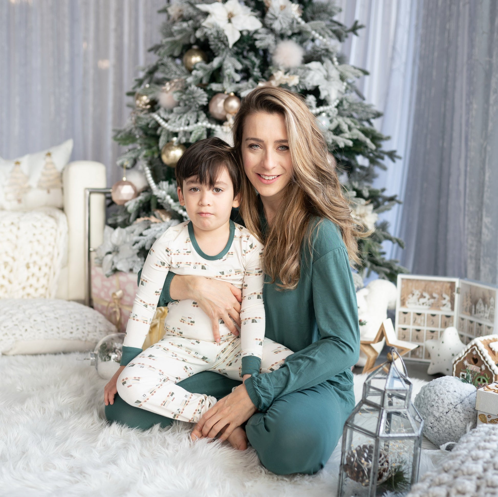 Kids PJ & Mom matching sleepwear all aboard print