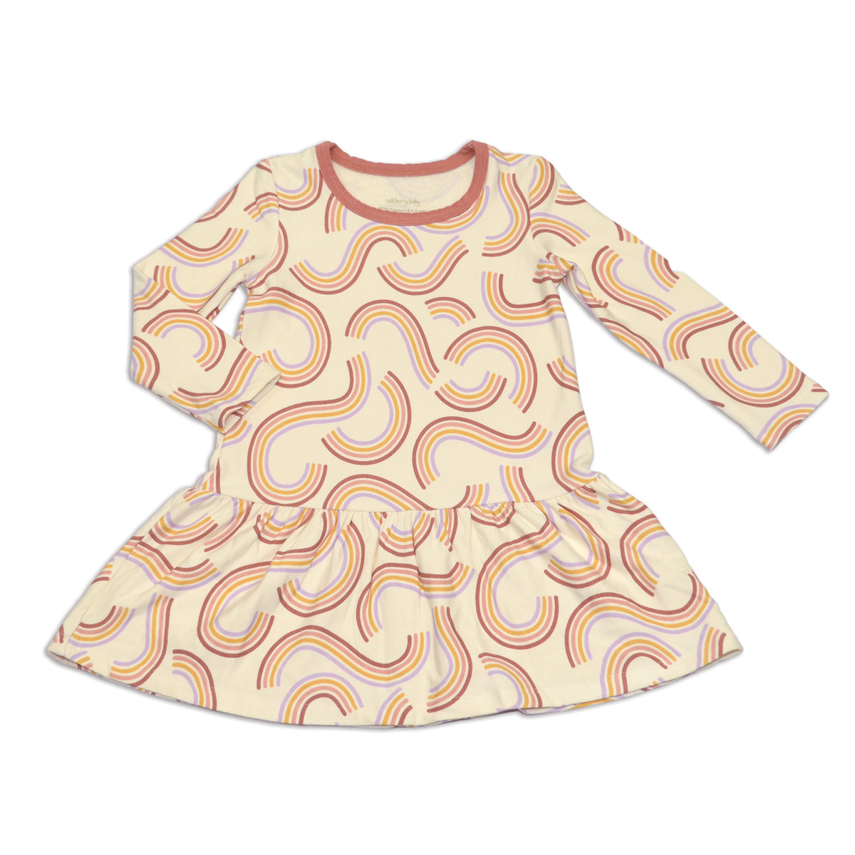 bamboo fleece dress rainbow twist print