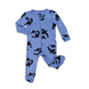 bamboo footies with two way zipper orca print