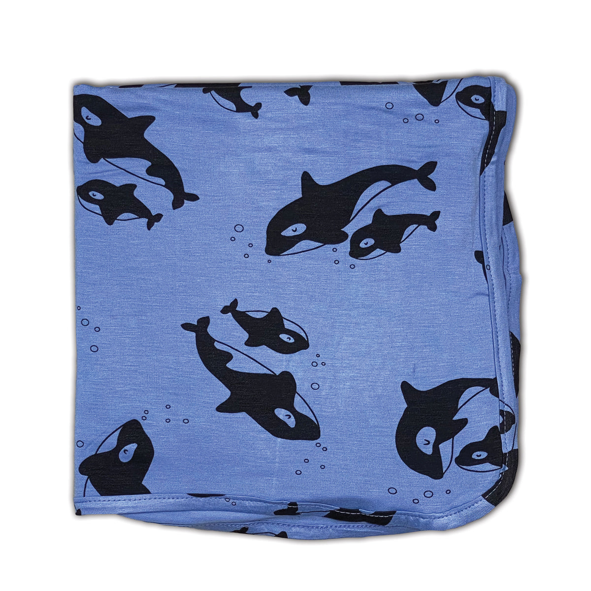 bamboo swaddle blanket orca print
