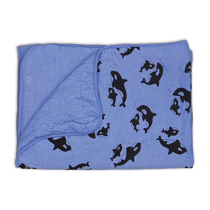 Toddler Blanket 1.0 TOG (4 Season Bamboo Quilted Blanket) Orca Print