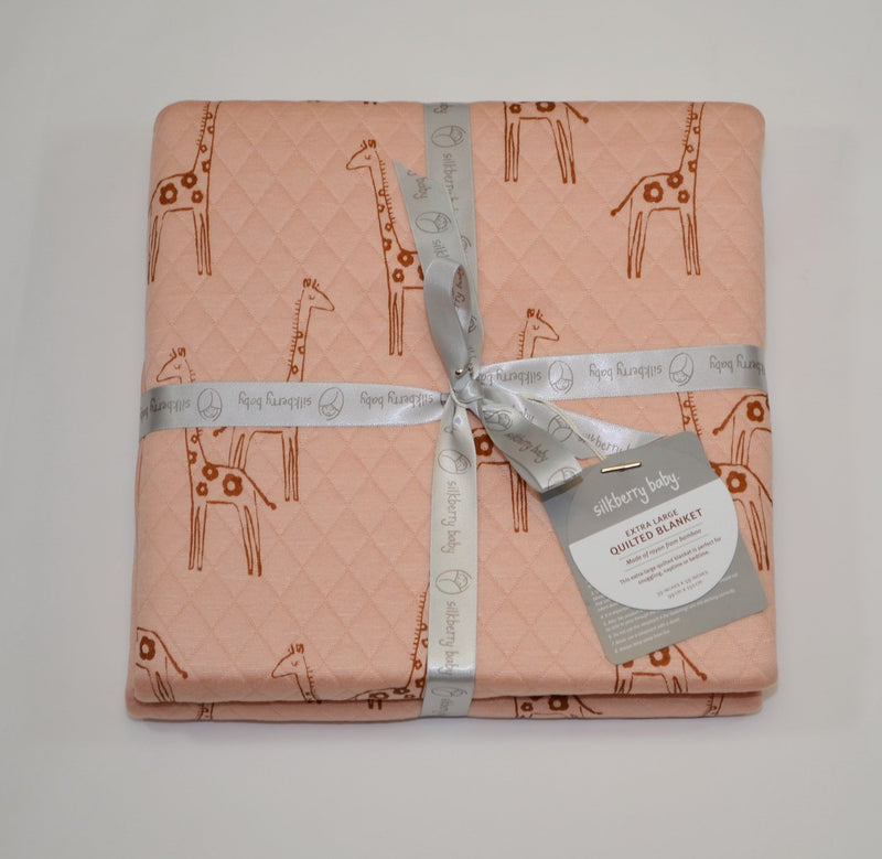 Large Bamboo Quilted Blanket (Daisy Giraffe Print)
