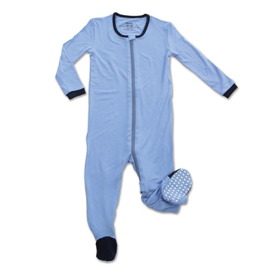 Bamboo Footies with Easy Dressing Zipper (Serenity)