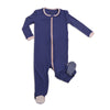 Bamboo Footies with Easy Dressing Zipper (Skipper Blue)