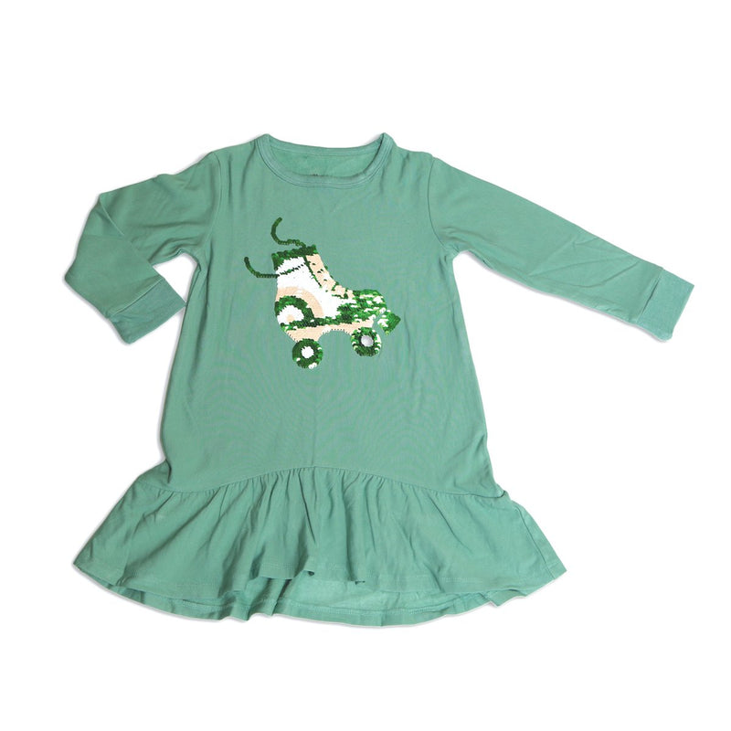 bamboo fleece dress with magic sequins flip up and down to change the sequin colors